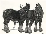 James Agrell Smith, Clyde Team, wood block on paper