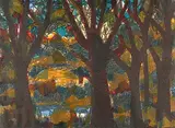 Landscape with Big Trees #3/14 by John Harold Thomas Snow, colour lithograph on paper, sold Apr 2002