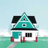 David Thauberger, Peppermint House #14/50, 1986, colour silkscreen on paper