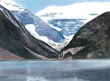 Jean Davenall Turner, Lake Louise, oil on canvas board