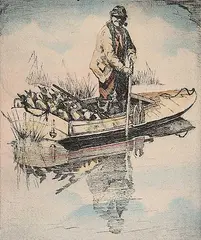 Leonard Watson, An Early Start, hand coloured etching on paper