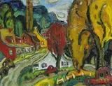 Pierre Bedard, Quel Stationnement, oil on hard board