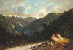 Samuel John Barnes, Untitled - Alpine View, 1889, oil on canvas