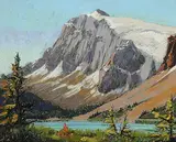 Crowfoot Glacier, Bow Lake, Alberta by Horace Champagne, 1985, pastel on paper, sold Nov 2001