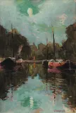 Georges Chavignaud, Vieux Canal de sluis Claude Lune, watercolour on paper