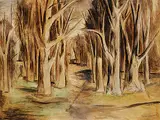 Stanley Morel Cosgrove, Untitled - Forest Scene, 1949, oil on hard board