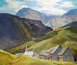 Joachim George Gauthier, The Laurentides, Notre Dame des Monts, Que., 1966, oil on hard board
