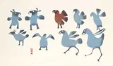 Kiakshuk, Nine Arctic Birds #38/50, 1960, colour stencil on paper