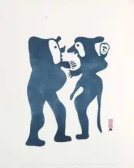 Kiakshuk, Ancient Meeting #1/50, 1960, colour stencil on paper
