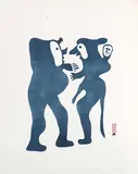 Kiakshuk, Ancient Meeting #1/50, 1960, colour stencil on paper