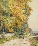 Frederick Lawson, The Road from Castle, Bolton, 1912, watercolour on paper