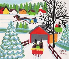 Maud Lewis, Untitled - The Sleigh Ride, 1966, mixed media on paper board