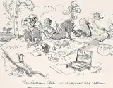 Arthur Lismer, The Lycenium Club - MacGregor Bay Section, ink and graphite on paper