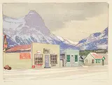 Walter J. Phillips, Canmore, 1947, colour wood block on paper
