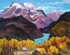 Sommets by Jacques Poirier, oil on canvas, sold Nov 2001