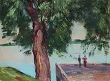 Robert Pilot, Untitled - Ile aux Noix, 1939, oil on solid panel