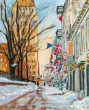 Lucienne Boucher Zegray, Dans les Rues de Quebec, 2000, pastel on paper