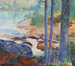 Henry Eric Bergman, Untitled - Manitoba River, 1930, watercolour on paper