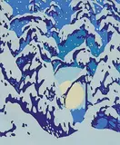 A. J. Casson, Untitled - Moon through Winter Trees