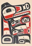 Freda Diesing, Haida Bear and Cubs #94/200, 1977, colour silkscreen on paper