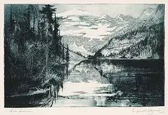 William Garnet Hazard, Lake Louise, etching on paper