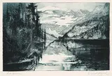 William Garnet Hazard, Lake Louise, etching on paper