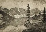 Nicholas Hornyansky, Lake Moraine [Canadian Rockies] #2/150, etching on paper