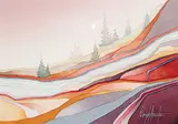 Deryk Houston, Untitled - Stylized Mountains, watercolour on paper
