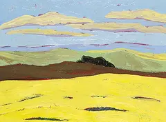Canola #8 by Katherine Lakeman, 2001, acrylic on hard board, sold Nov 2001