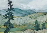 David Langevin, Hoodoos, South Thompson, 1994, acrylic on hard board