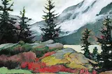 David Langevin, Low Clouds, 1995, acrylic on hard board