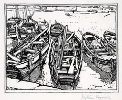 Arthur Lismer, Small Craft, 1925, relief print on paper