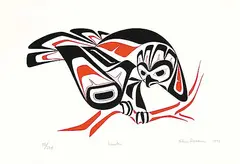 Glen Rabena, Hawk #75/225, 1979, colour silkscreen on paper