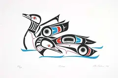 Glen Rabena, Loons #170/199, 1978, colour silkscreen on paper