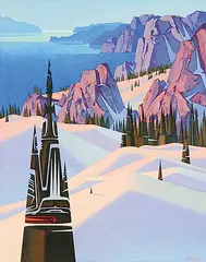 John Revill, Winter Sentinel, 1990, acrylic on hard board