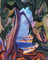 John Revill, Sunshine Coast, acrylic on hard board