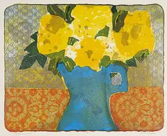 Patterned Cloth #10/22 by John Harold Thomas Snow, colour lithograph on paper, sold Nov 2001
