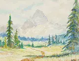 Ernest Lawton Taylor, Black Horn Mountain, Tonquin Valley, Jasper Park, Alberta, 1976, watercolour on paper