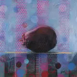 Les Thomas, Eggplant, 2000, mixed media on press board