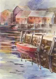 Dennis Yates, Quiet Haven, watercolour on paper
