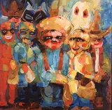 Velma Alvada Foster, Halloween, 1960, oil on canvas