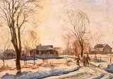 Joseph Sydney Hallam, Winter Afternoon, oil on particle board