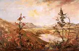 Augustus Frederick Lafosse Kenderdine, Untitled - Autumn Reflections, oil on paper board
