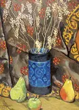 Frances-Anne Arbuckle, Winter Gathering, oil on canvas board