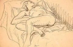 John Goodwin Lyman, Untitled - Reclining Nude, graphite on paper