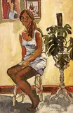 Robert F.M. McInnis, Girl with Blue Slip and Plant