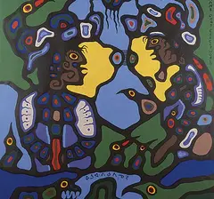Norval Morrisseau, Shaman's .... World, acrylic on canvas