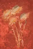 Louis Muhlstock, Flora Series, Thistle, 1970, mixed media on paper