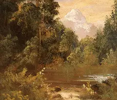 Rev. Dr. John Williams Ogden, Where Quiet Waters Glide - Mount Rundle ..., oil on paper board