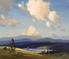 Frank Panabaker, Untitled - Summer Sky, oil on canvas board